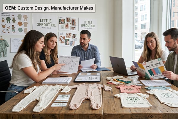 custom organic kidswear service OEM vs ODM for startup brands